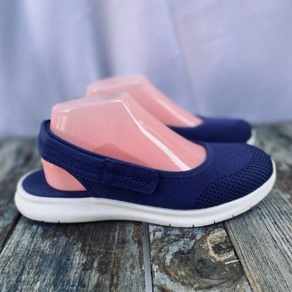 Easy Spirit Gracee2 Navy Mesh Adjustable Slingback Comfort Sneakers Size 8.5W - Picture 3 of 8